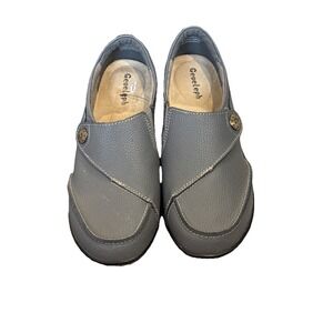 Geoeleph Women's‎ Loafers Casual Slip-Ons Comfort Walking Flats Leather 8.5 Gray